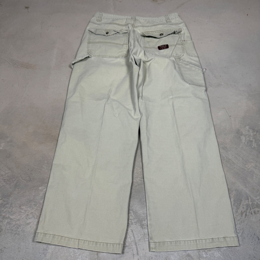 Plugg Co Mens Carpenter Pants 32x30 Tan Khaki Wide Leg Workwear‎ Cotton Vintage - Picture 4 of 8
